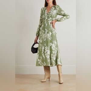 NWT Reformation | Brogan floral-print crepe de chine maxi dress